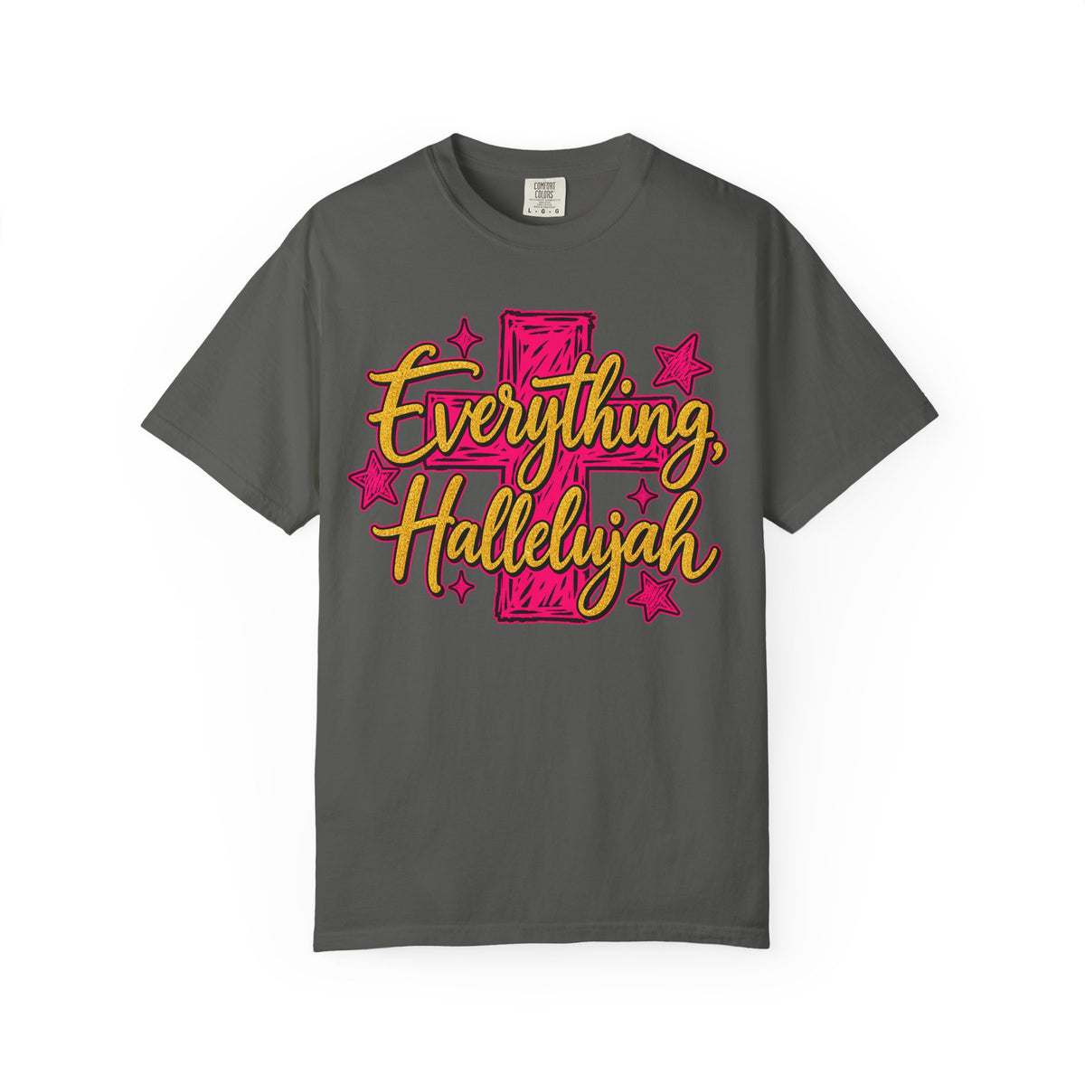 Everything Hallelujah T-Shirt — Christian Faith Graphic Tee with Cross & Stars