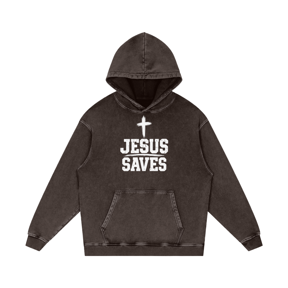 Snow Washed Loose Cotton Hoodie