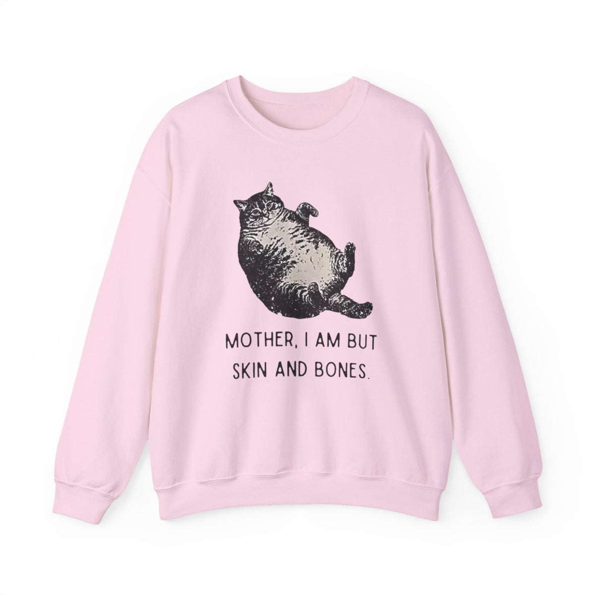 Cat Graphic Sweatshirt — "Mother, I Am But Skin and Bones" Vintage Illustration