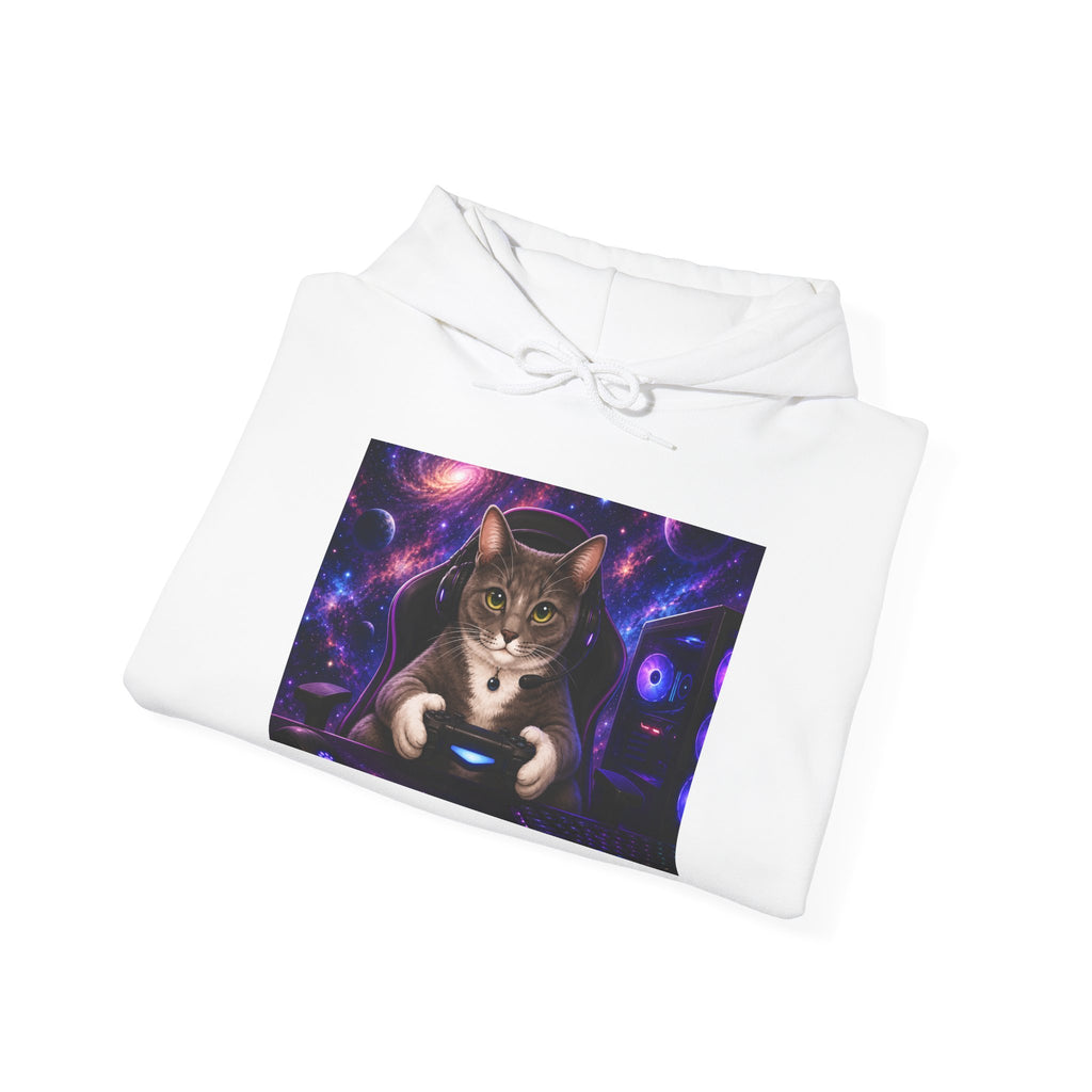 Cat Sorcerer Hoodie — Mystic Cosmic Witch Cat Holding Orb Sweatshirt