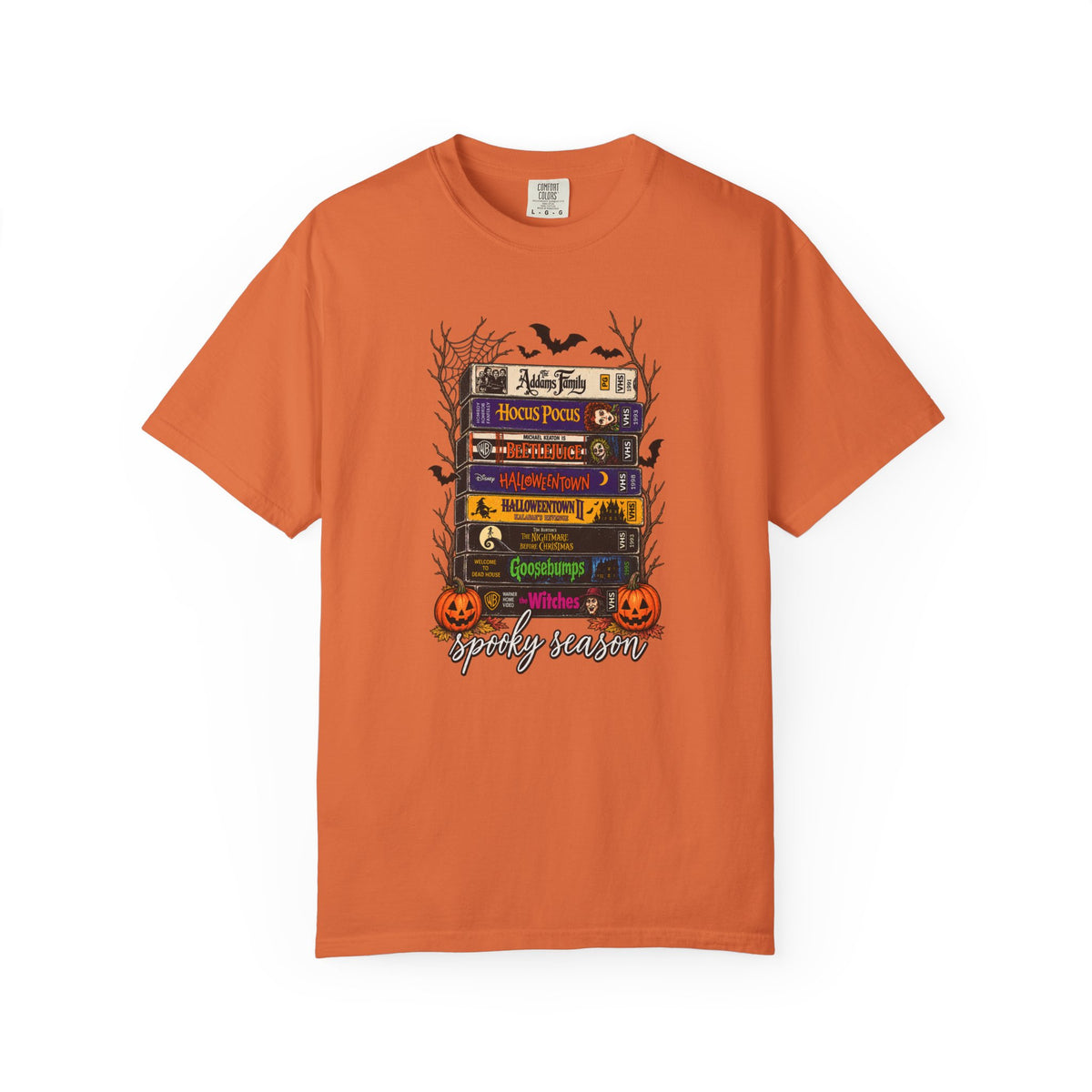 Halloween Book Stack T-Shirt — Spooky Reader Graphic Tee
