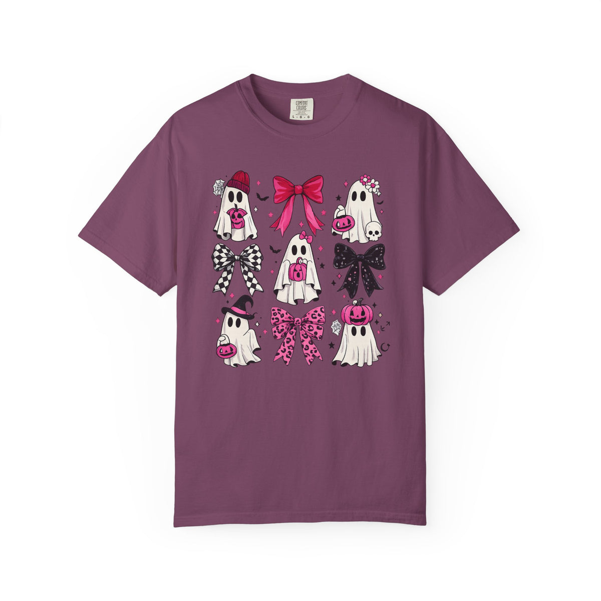 Halloween Ghosts & Bows T-Shirt — Cute Pink Trick-or-Treat Graphic Tee