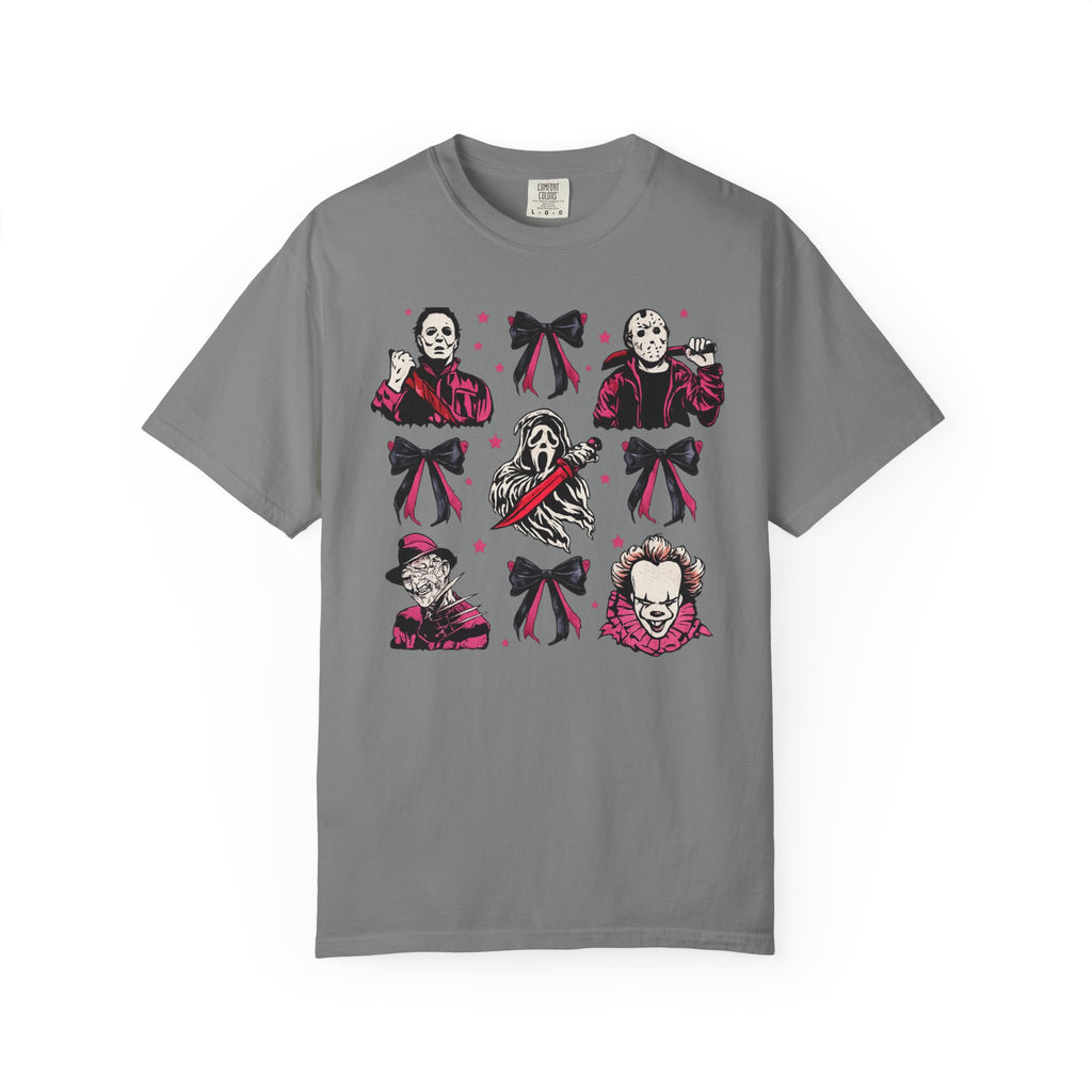Horror Icons Grid T-Shirt — Classic Slasher Movie Faces