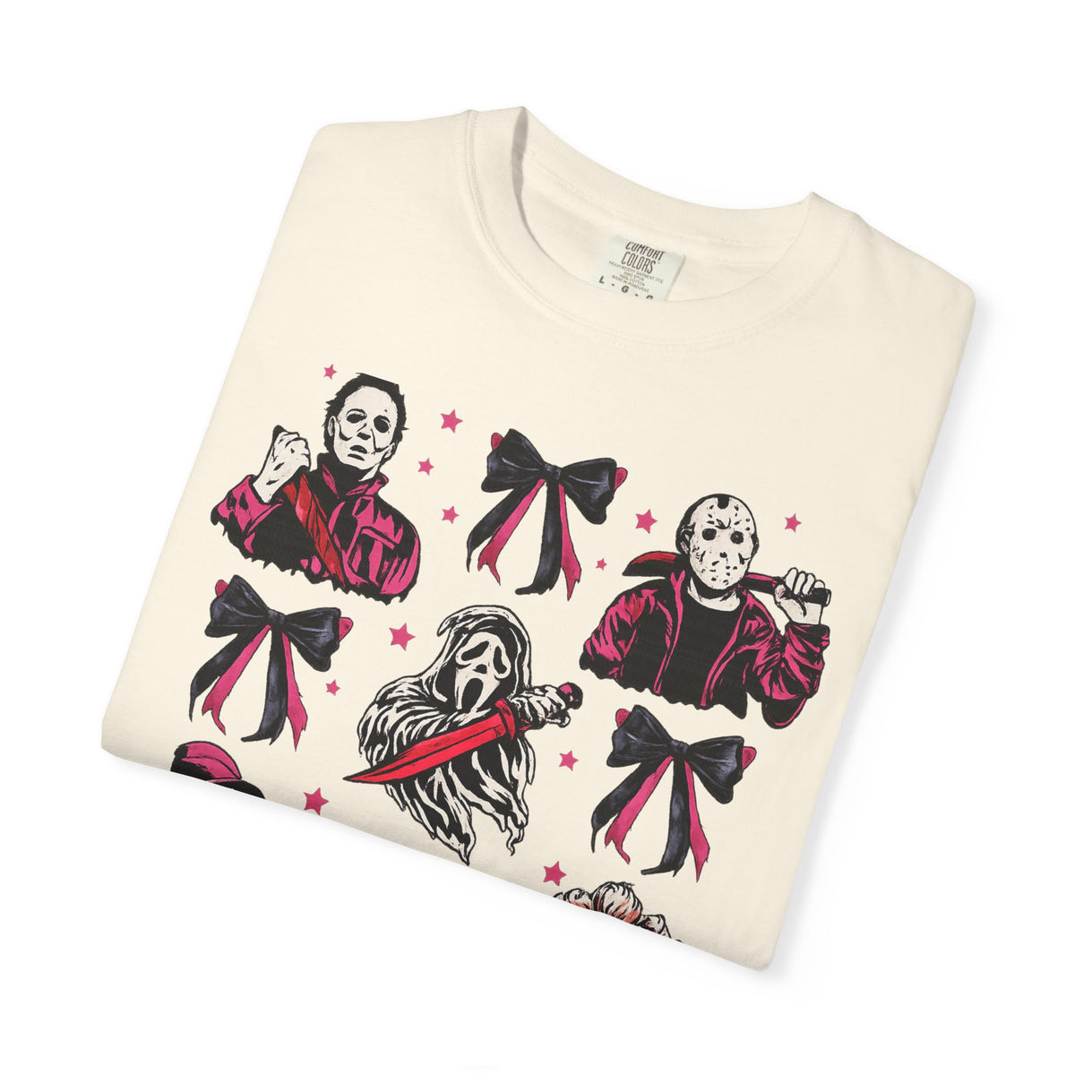 Horror Icons Grid T-Shirt — Classic Slasher Movie Faces