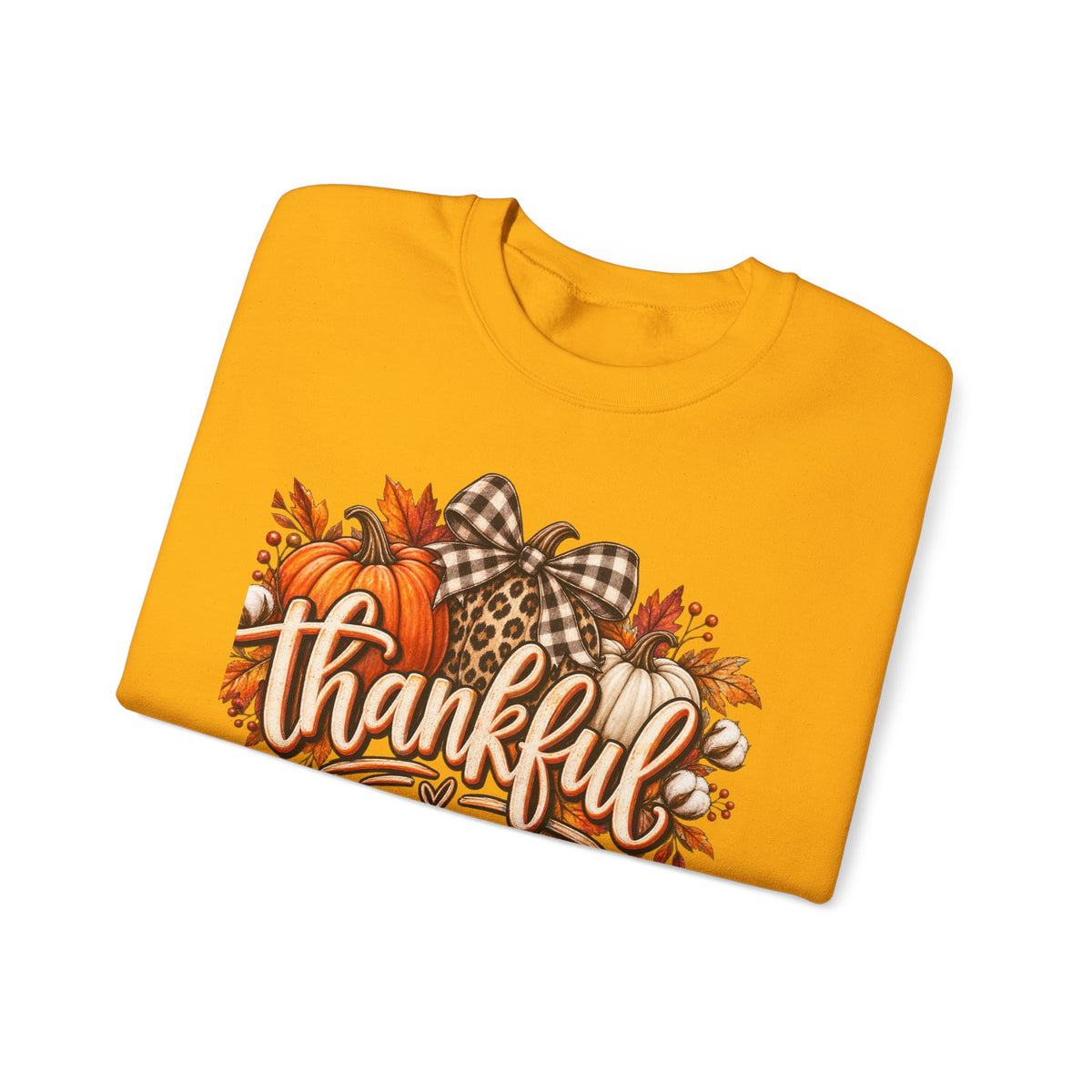 Thankful Fall Sweatshirt — Autumn Pumpkin Graphic Crewneck