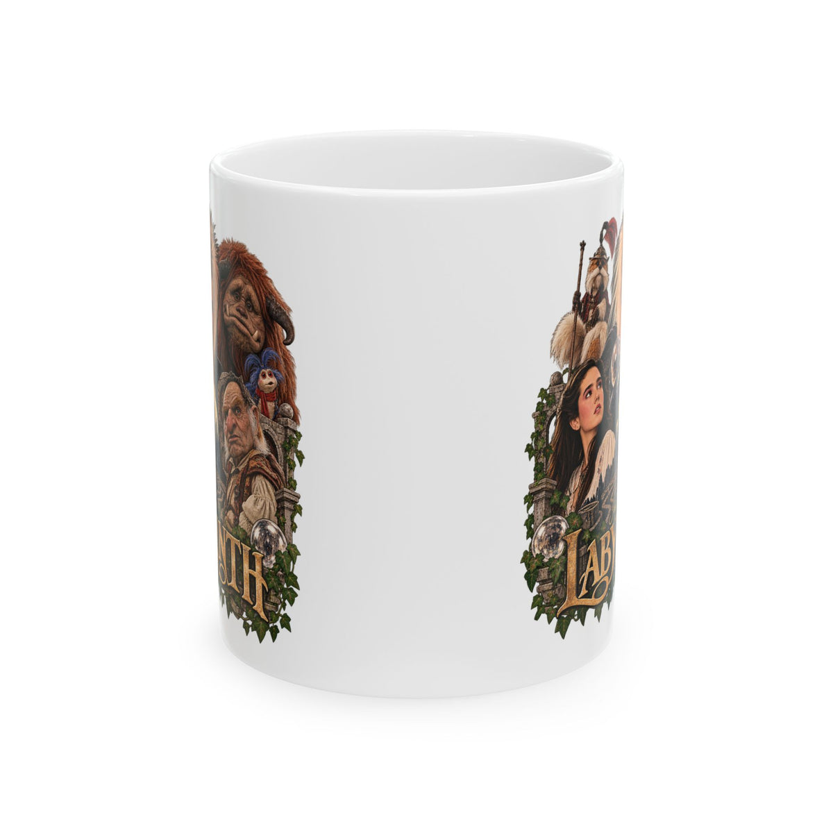 Fantasy Movie Collage Mug — Labyrinth Inspired Ceramic Coffee Cup (11oz, 15oz)