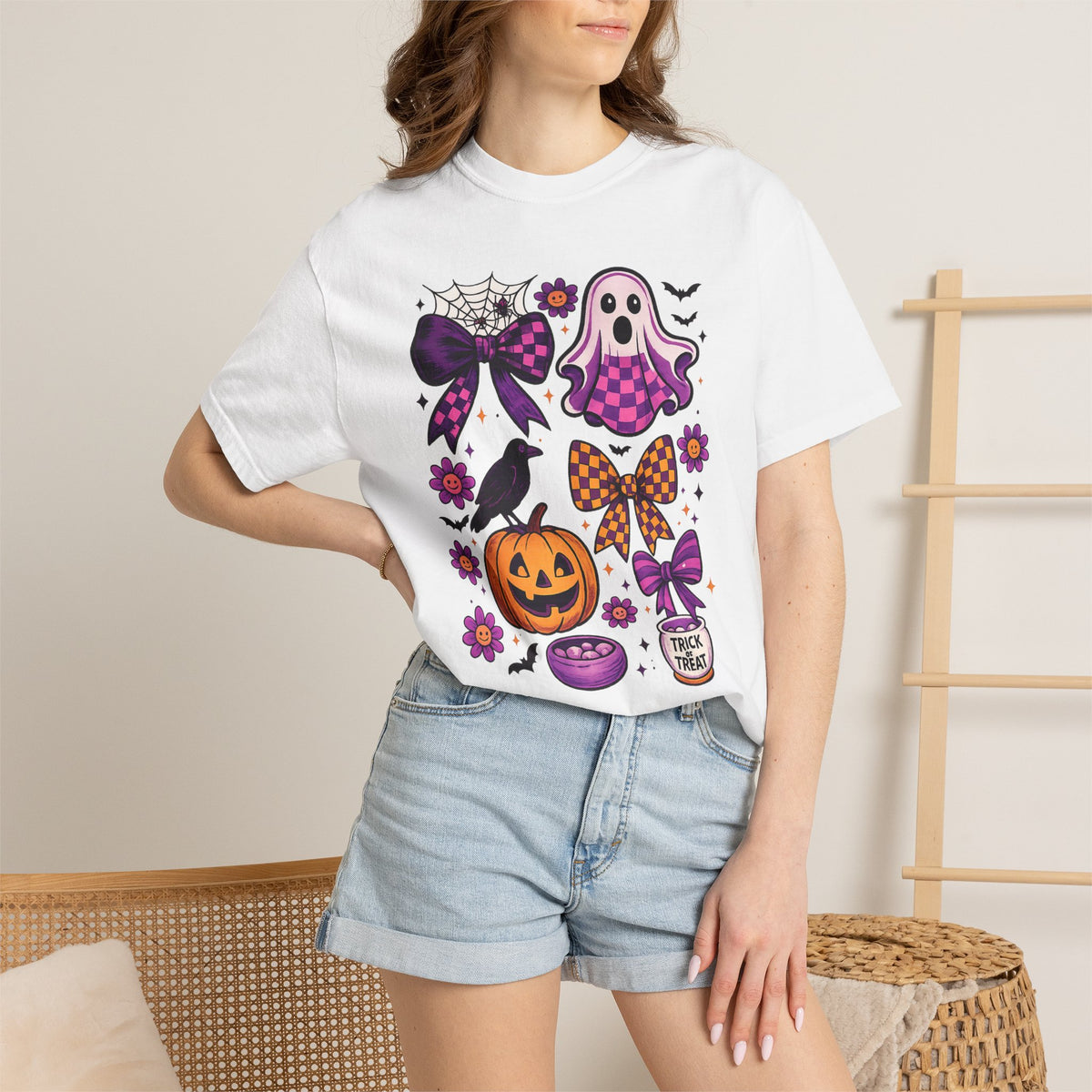 Halloween Cute Ghost & Pumpkin T‑Shirt — Trick or Treat Graphic Tee