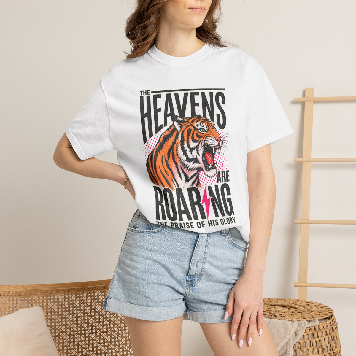 Heavens Are Roaring Tiger T-shirt — Christian Faith Graphic Tee