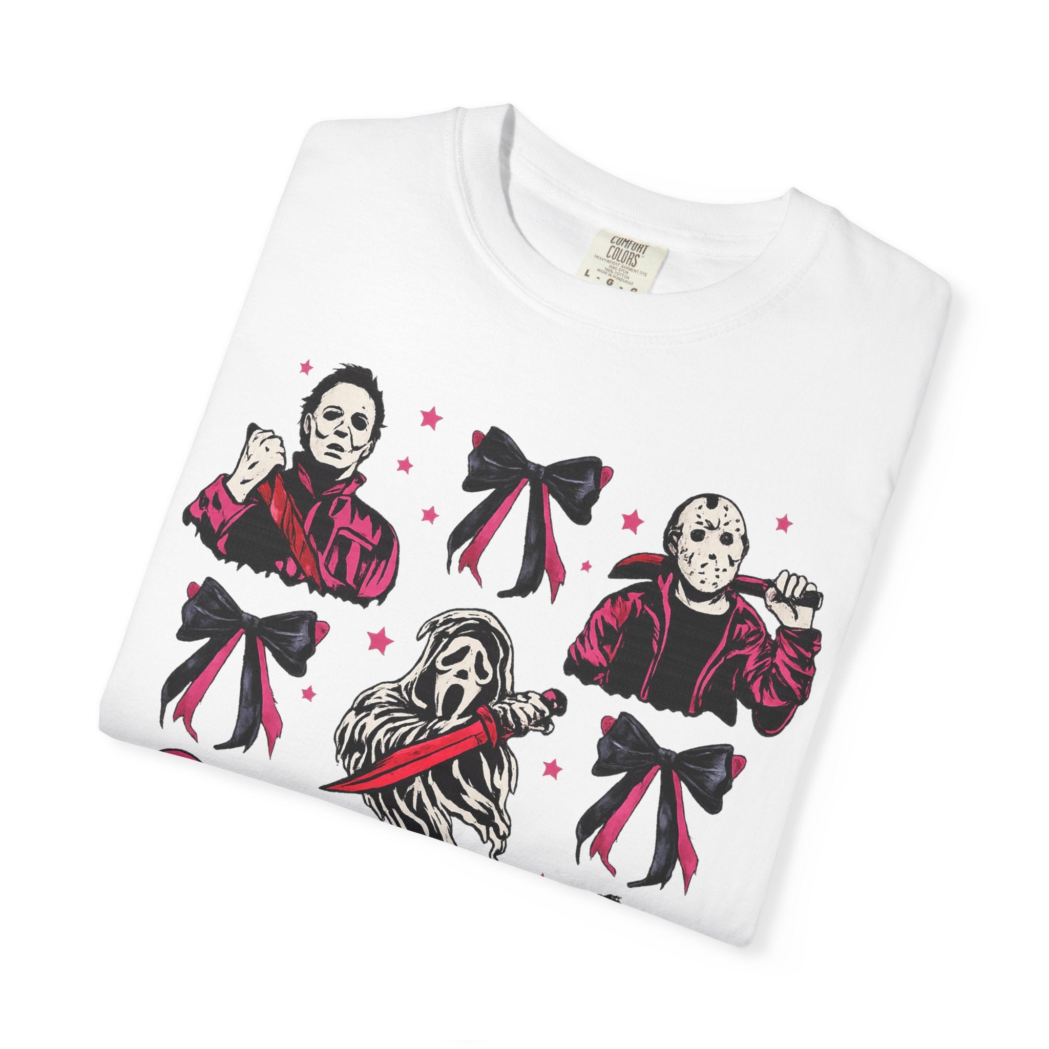 Horror Icons Grid T-Shirt — Classic Slasher Movie Faces