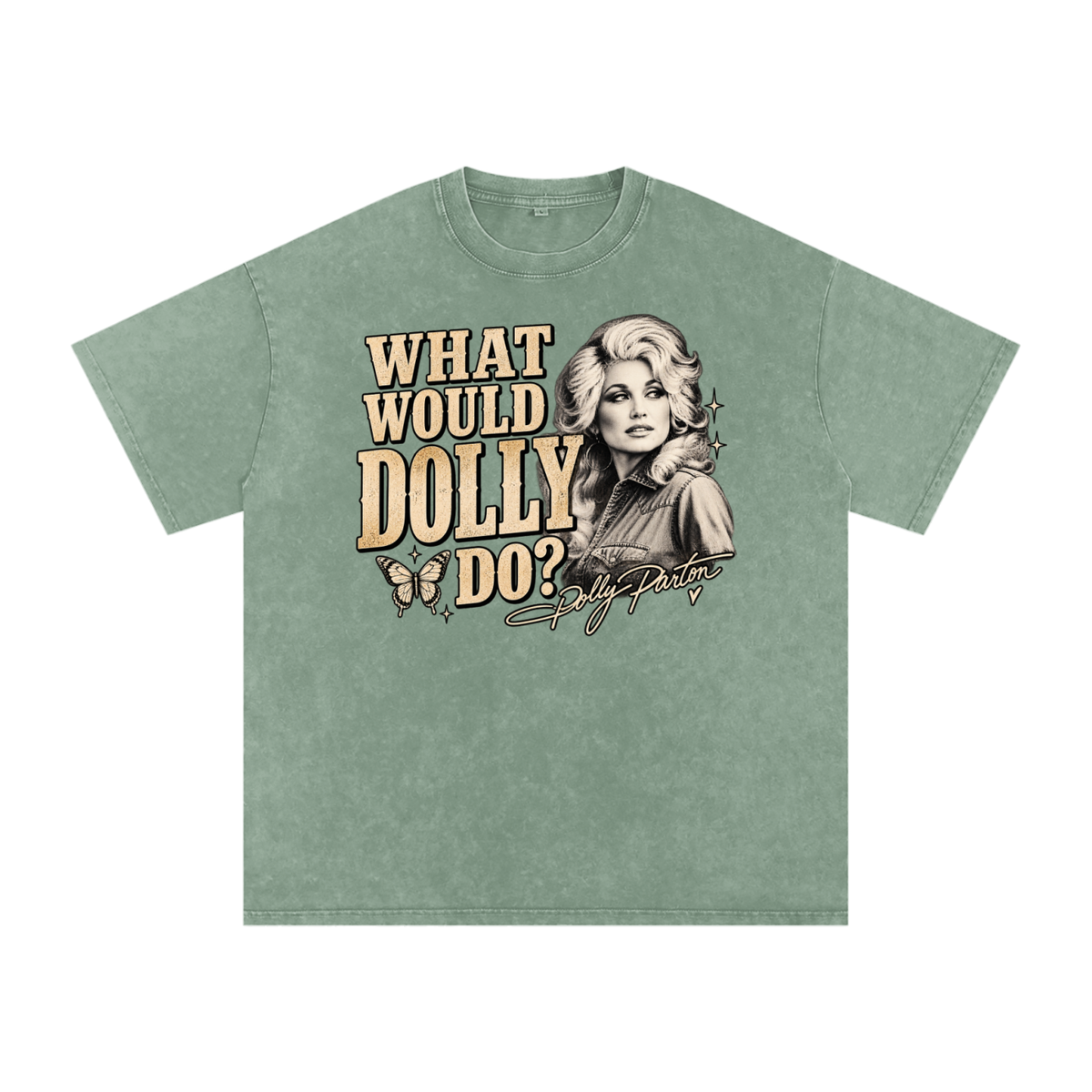 What would Dolly Do? Snow Washed Oversized Cotton T-Shirt