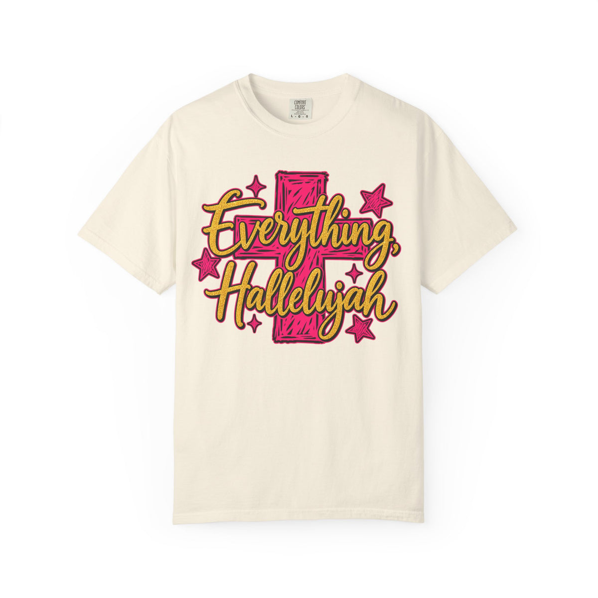 Everything Hallelujah T-Shirt — Christian Faith Graphic Tee with Cross & Stars