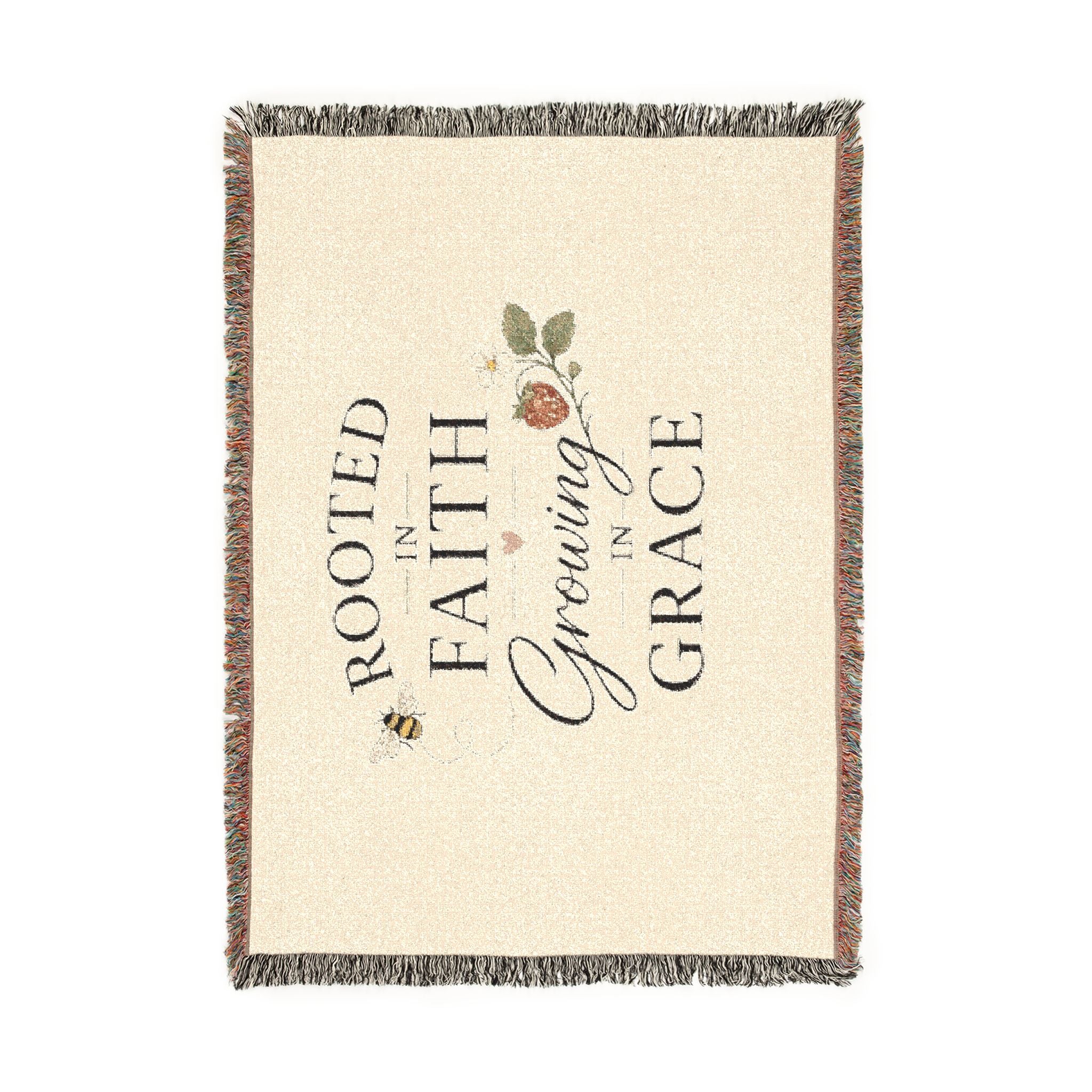 Rooted in Faith Woven Blanket – "Rooted in Faith, Growing in Grace" Inspirational Throw