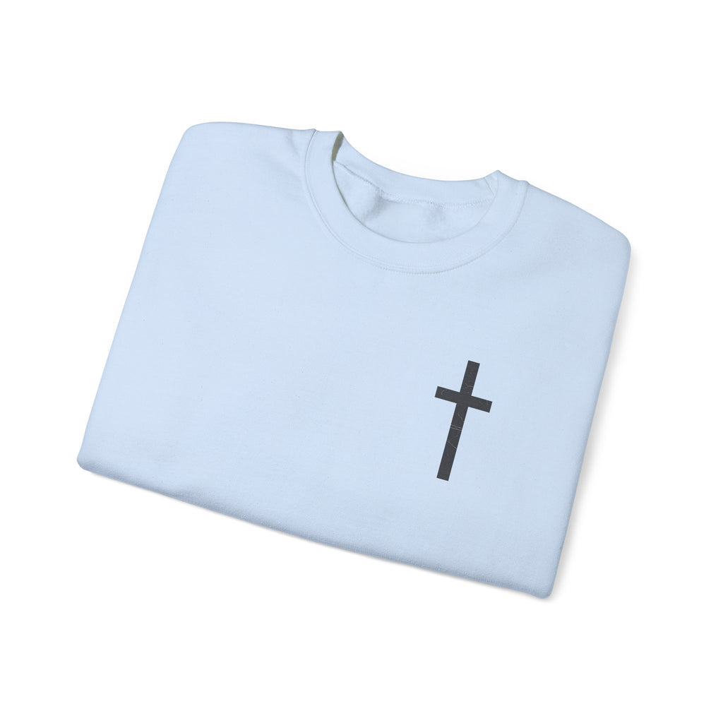 Christian Crewneck Sweatshirt — Isaiah 43:2 Faith Graphic