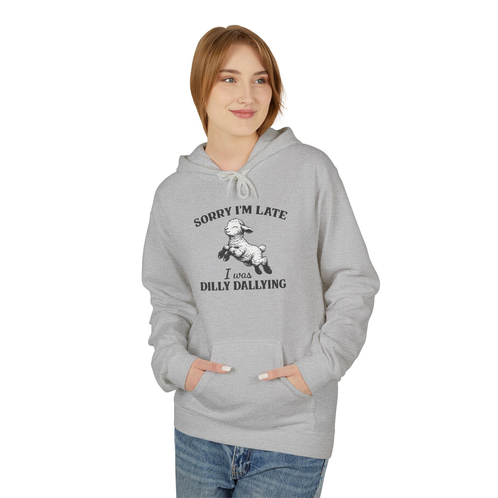 Sorry I'm Late I Was Dilly Dallying Hoodie — Vintage Dog Graphic Pullover