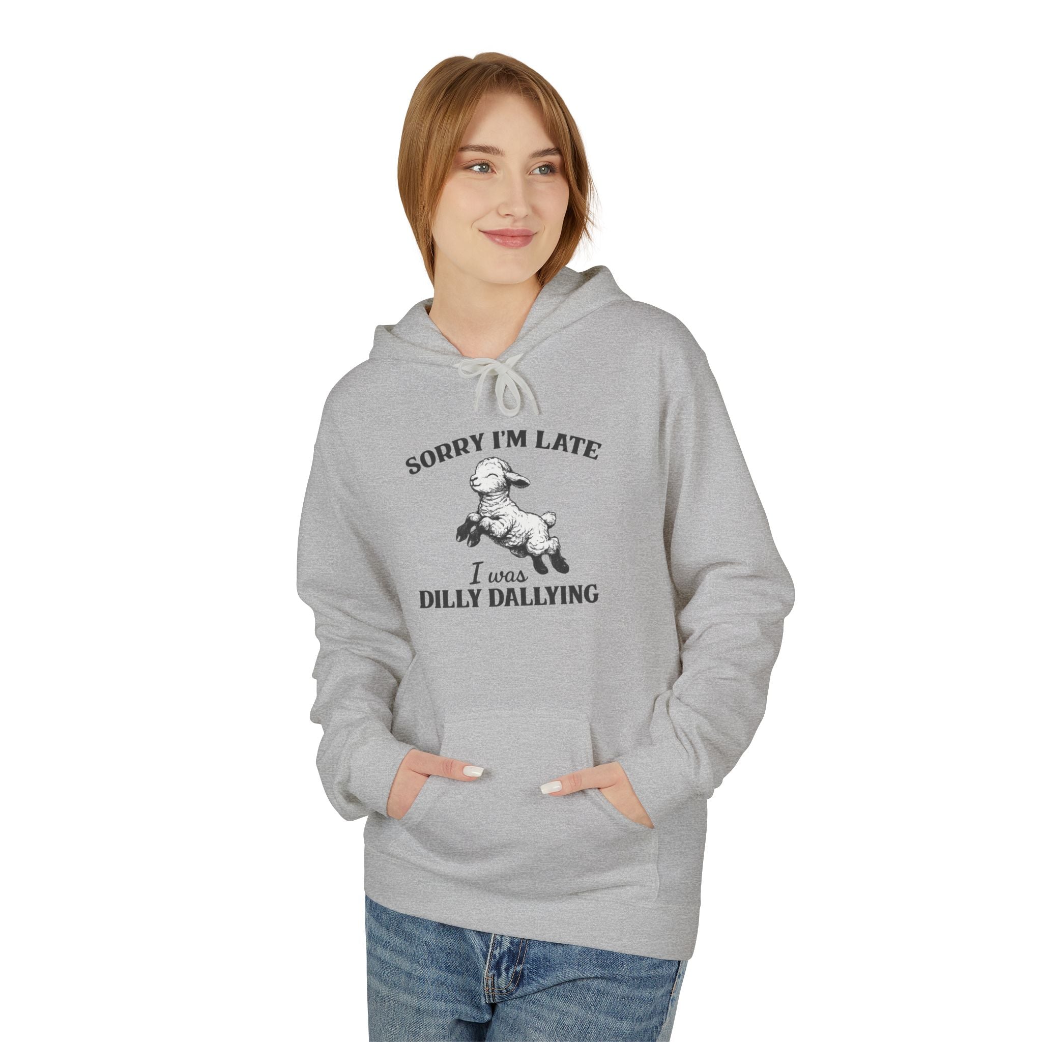Sorry I'm Late I Was Dilly Dallying Hoodie — Vintage Dog Graphic Pullover