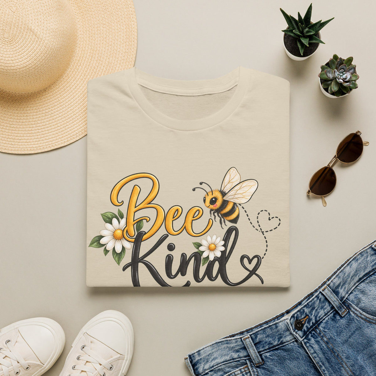 Bee Kind T‑Shirt — Cute Floral Bee Graphic Tee for Nature Lovers