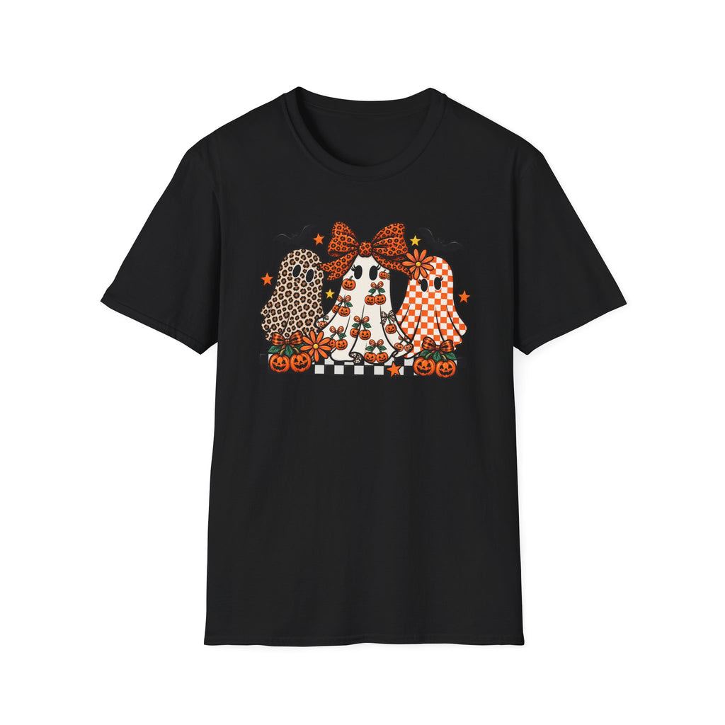 Halloween Sisters Graphic T-Shirt — Leopard + Plaid Pumpkin Girls Design