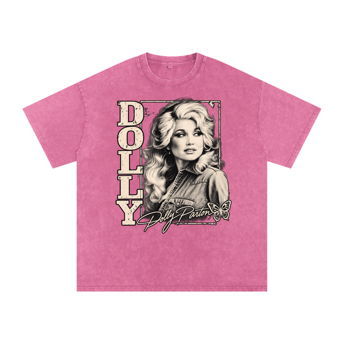 Dolly Parton Snow Washed Oversized Cotton T-Shirt