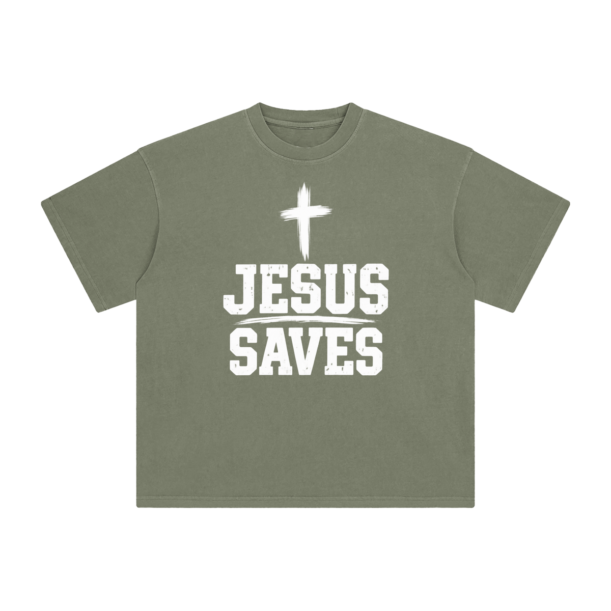 Jesus saves Enzyme Washed T-Shirt