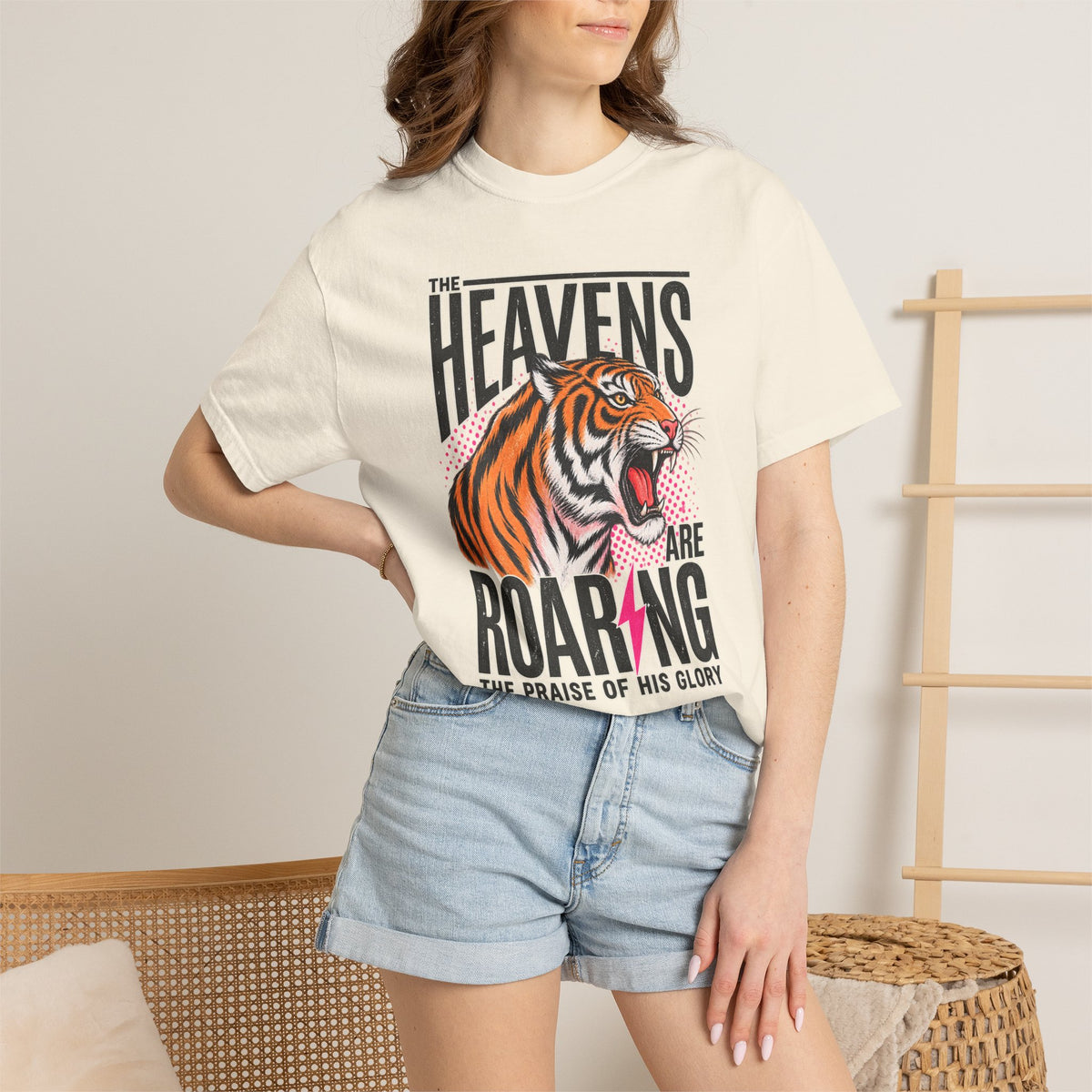 Heavens Are Roaring Tiger T-shirt — Christian Faith Graphic Tee
