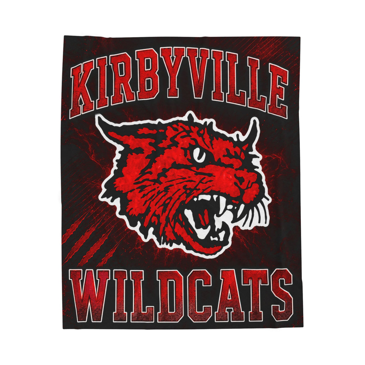 Kirbyville Wildcats Velveteen Plush Blanket – Team Mascot Soft Throw