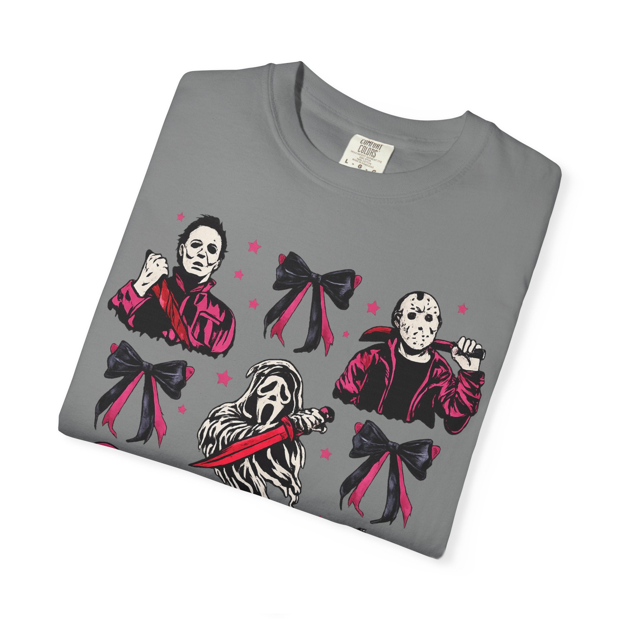 Horror Icons Grid T-Shirt — Classic Slasher Movie Faces