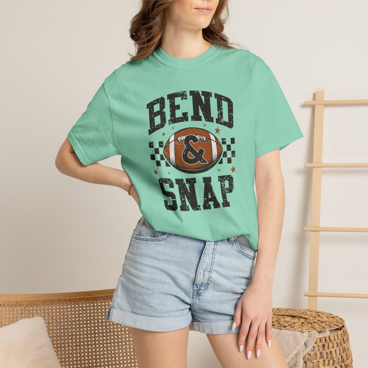 Bend & Snap Football Tee — Vintage Distressed Game Day T-Shirt