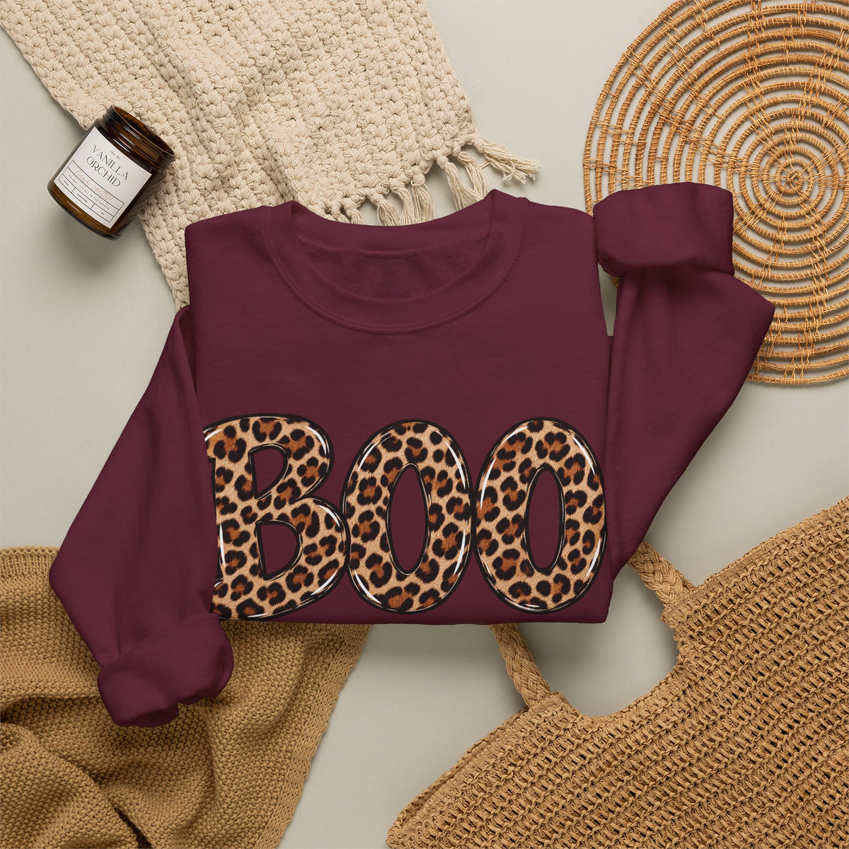Leopard Print "BOO" Sweatshirt