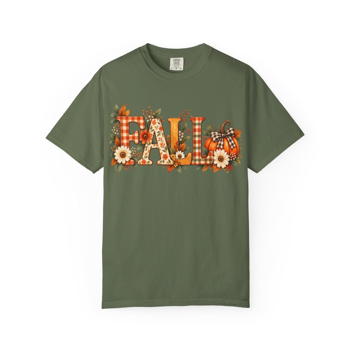 Fall Floral Tee — "FALL" Pumpkin & Sunflower Graphic T-Shirt