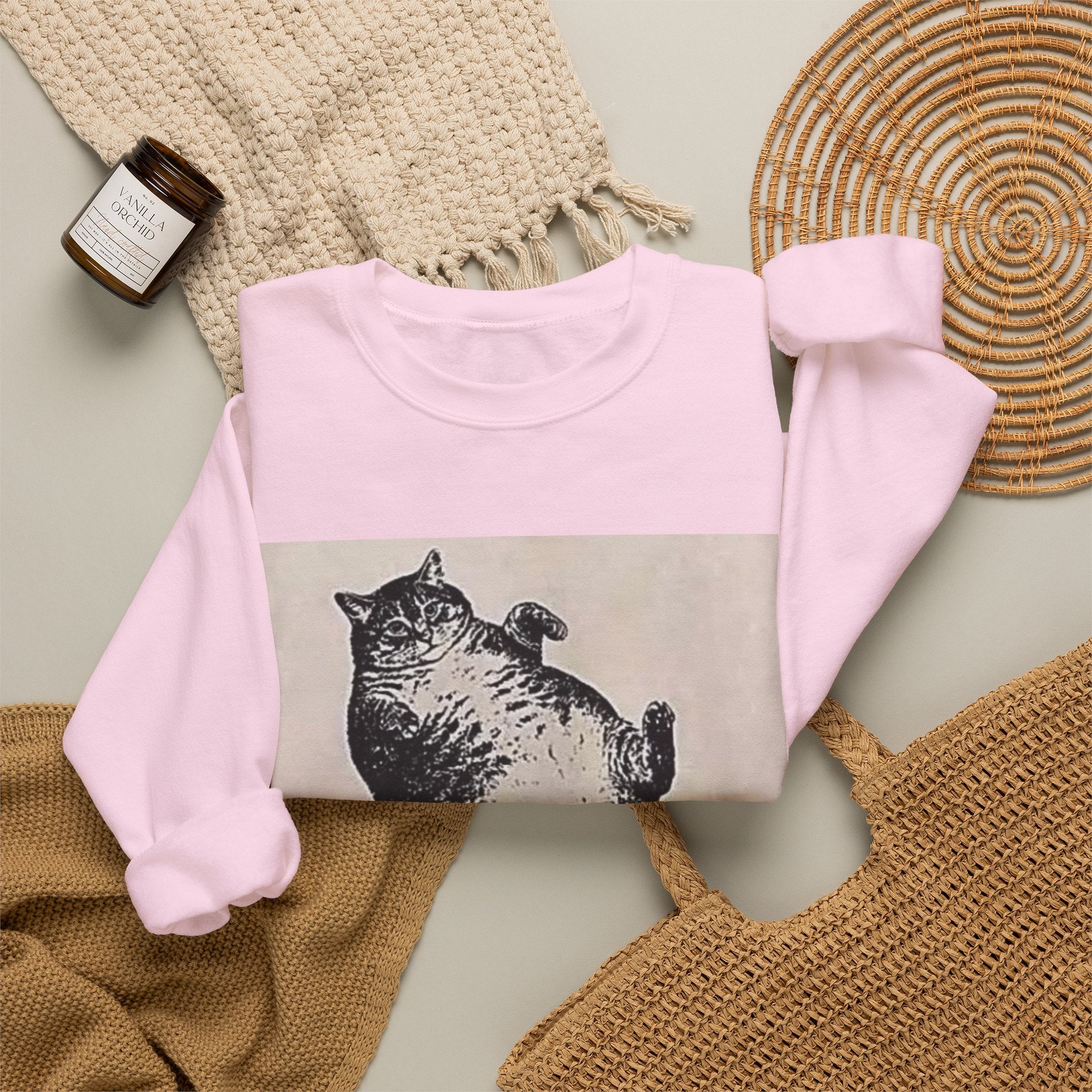 Cat Graphic Sweatshirt — "Mother, I Am But Skin and Bones" Vintage Illustration