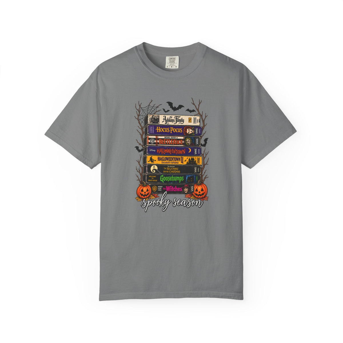 Halloween Book Stack T-Shirt — Spooky Reader Graphic Tee