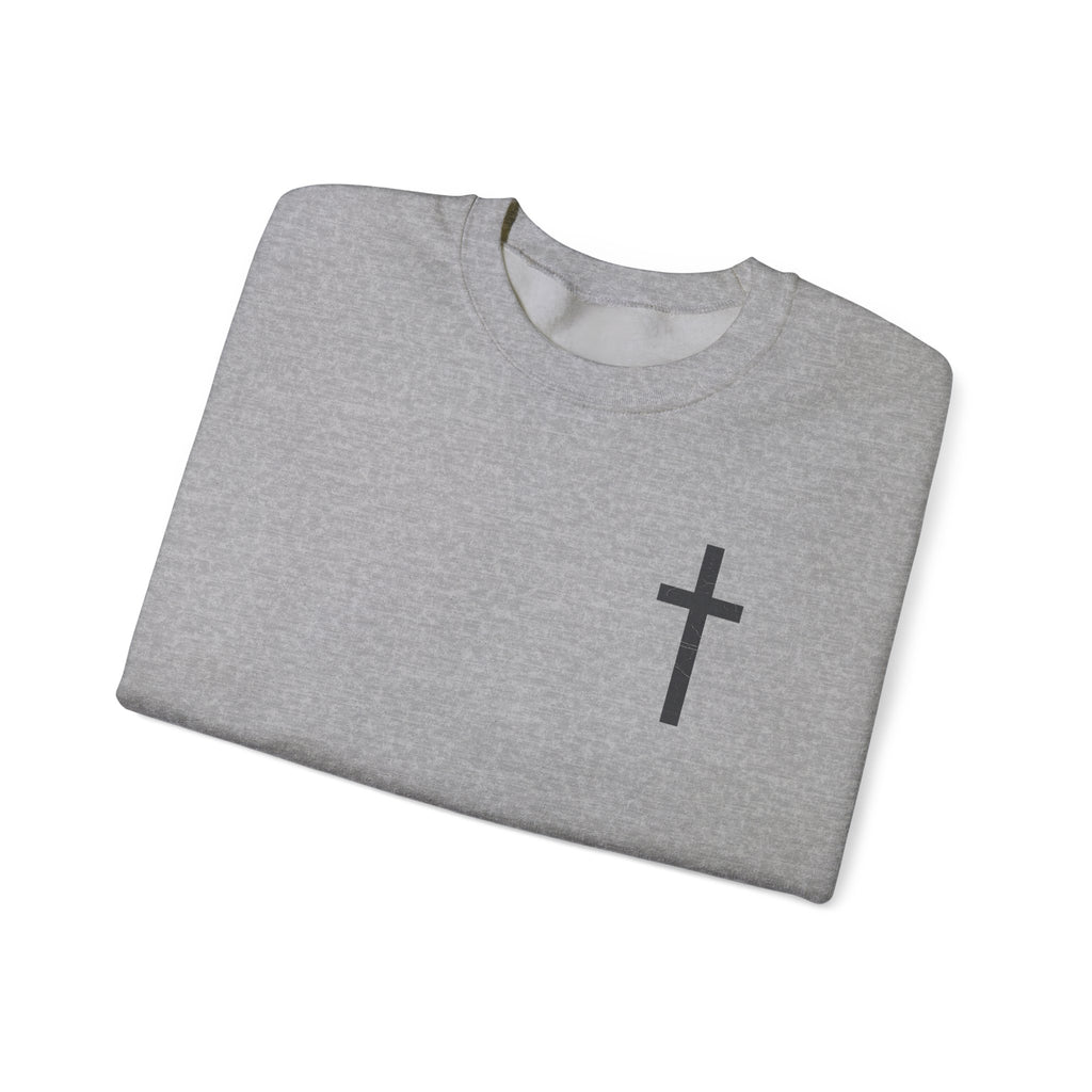 Christian Crewneck Sweatshirt — Isaiah 43:2 Faith Graphic