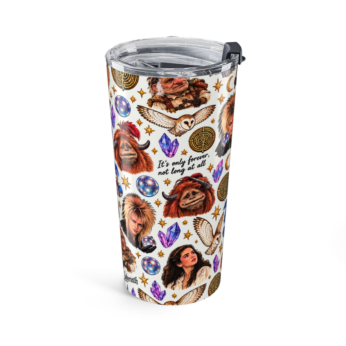 Labyrinth Collage 20oz Tumbler — Retro Movie Character Travel Cup