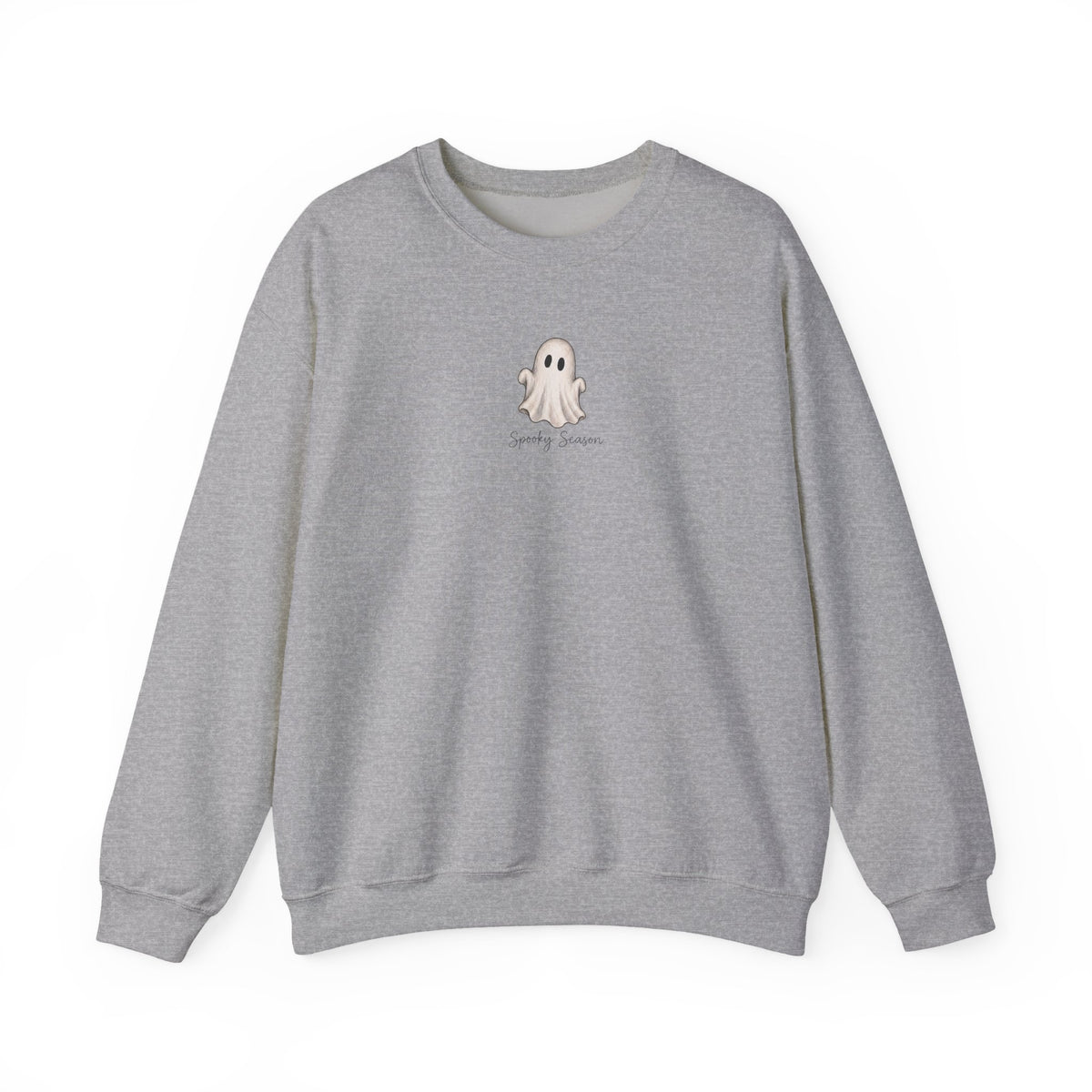 Ghost Cute Crewneck Sweatshirt — Tiny Ghost "Boo" Graphic Pullover