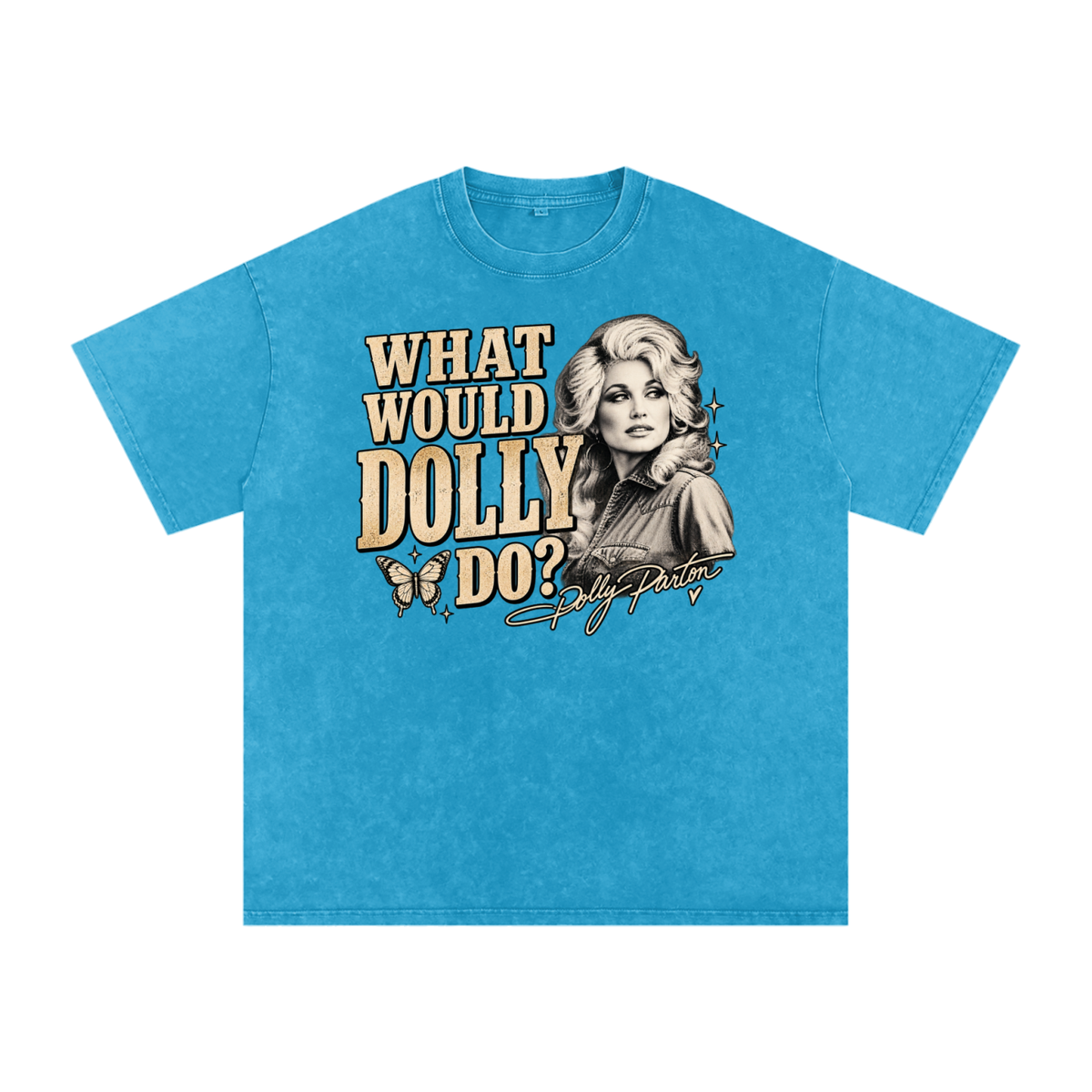 What would Dolly Do? Snow Washed Oversized Cotton T-Shirt