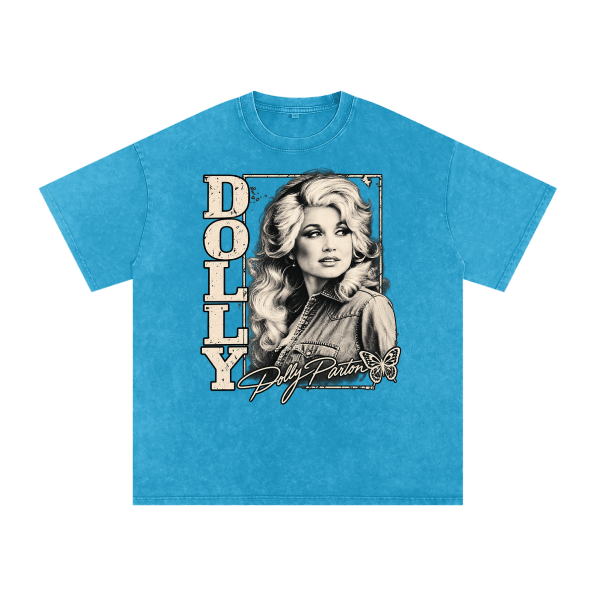 Dolly Parton Snow Washed Oversized Cotton T-Shirt