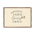 Rooted in Faith Woven Blanket – "Rooted in Faith, Growing in Grace" Inspirational Throw
