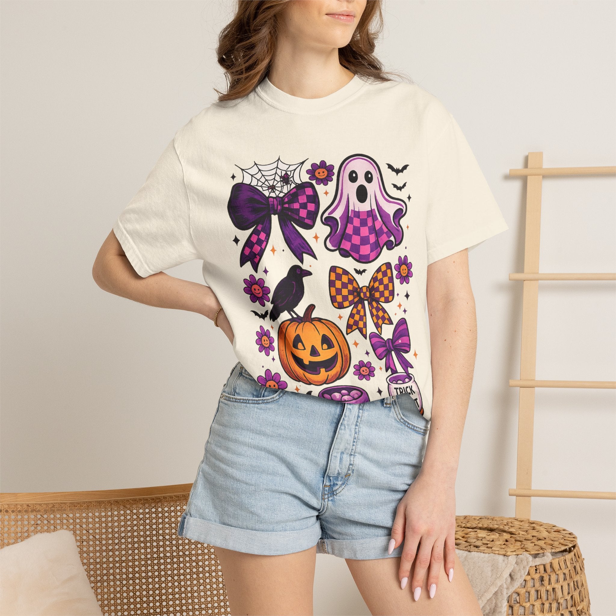 Halloween Cute Ghost & Pumpkin T‑Shirt — Trick or Treat Graphic Tee