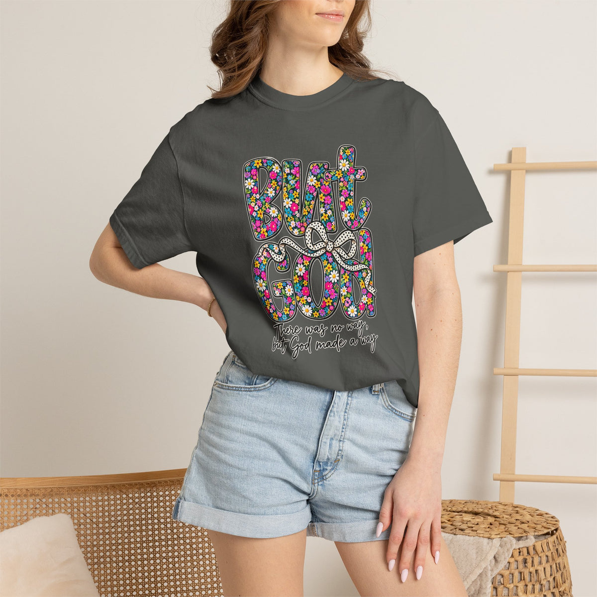 Peace Vibes T-Shirt — "But God" Floral Graphic Tee
