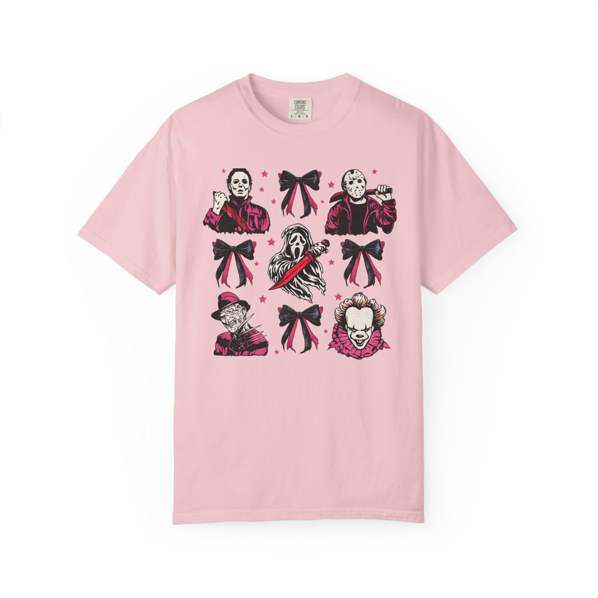 Horror Icons Grid T-Shirt — Classic Slasher Movie Faces