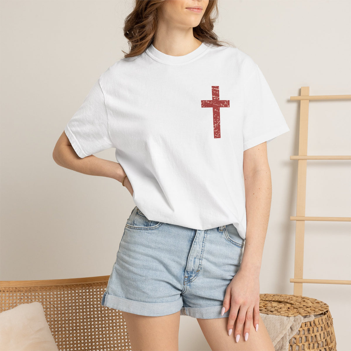 Christian Tee — 'The Heavens Are Roaring' Tiger Cross Graphic T-Shirt