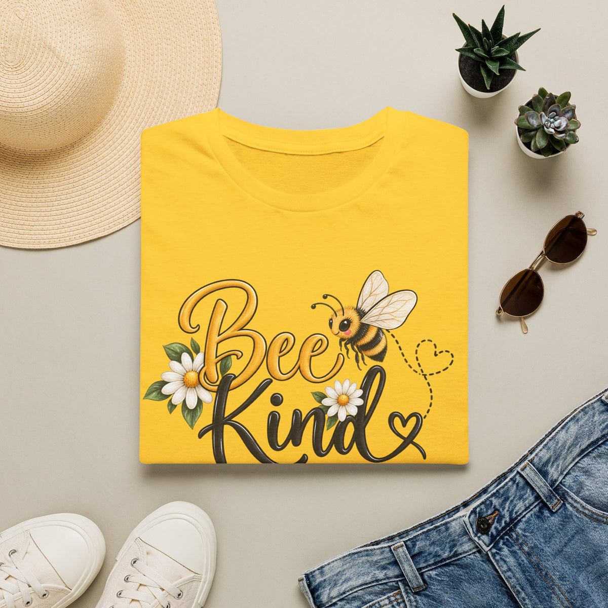Bee Kind T‑Shirt — Cute Floral Bee Graphic Tee for Nature Lovers