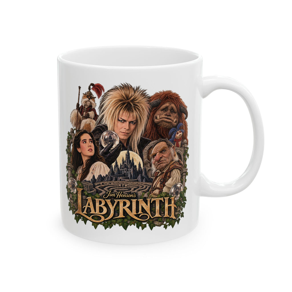 Fantasy Movie Collage Mug — Labyrinth Inspired Ceramic Coffee Cup (11oz, 15oz)