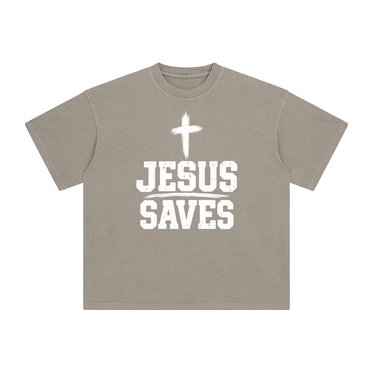 Jesus saves Enzyme Washed T-Shirt