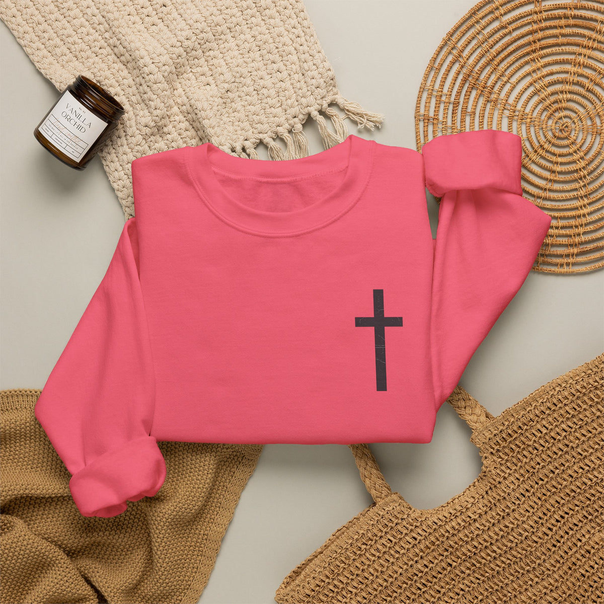 Christian Crewneck Sweatshirt — Isaiah 43:2 Faith Graphic