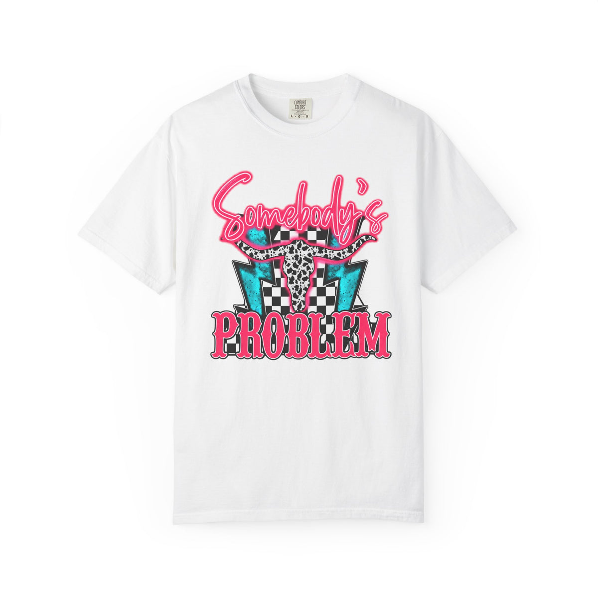 Somebody's Problem T-Shirt — Retro Pink Leopard Graphic Tee