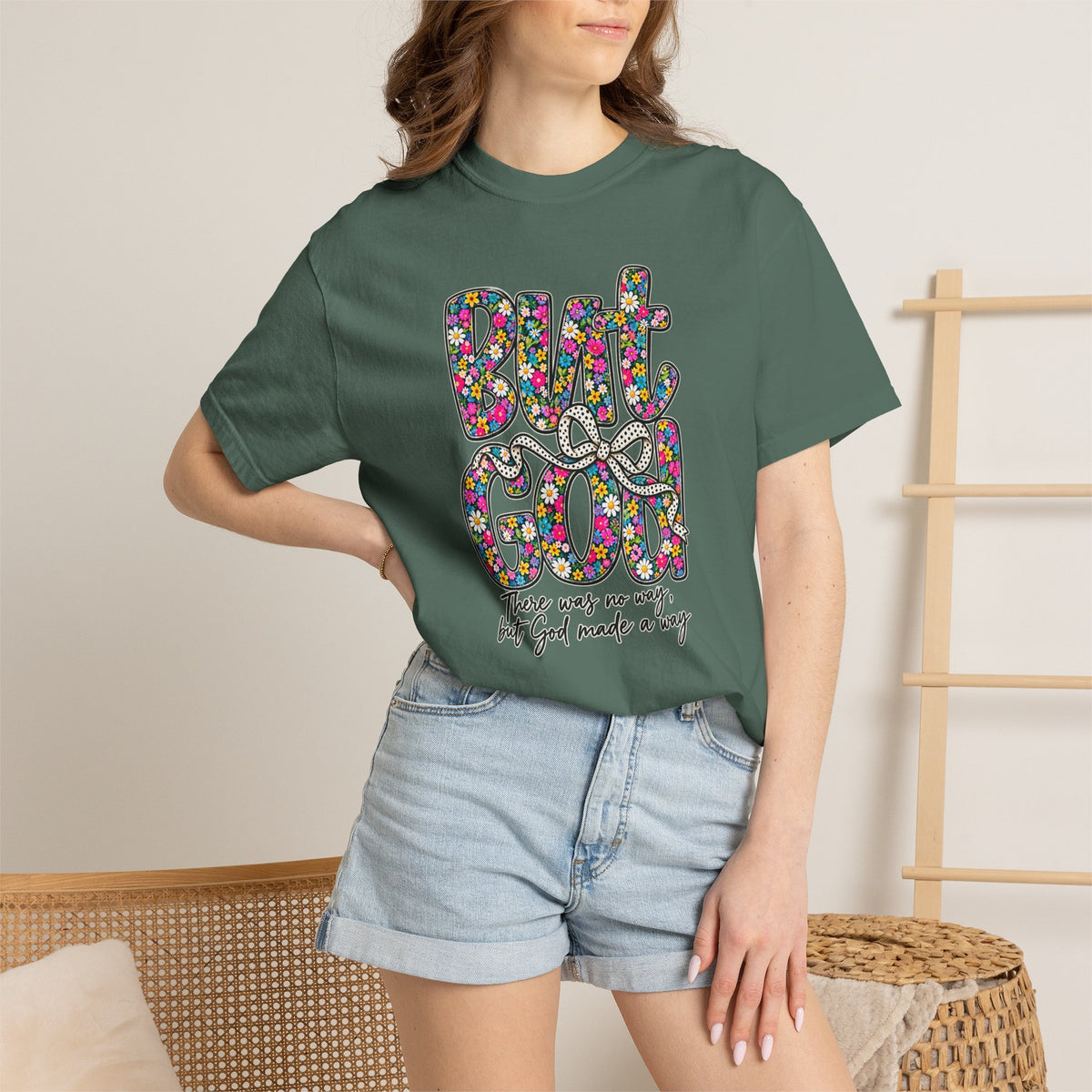 Peace Vibes T-Shirt — "But God" Floral Graphic Tee