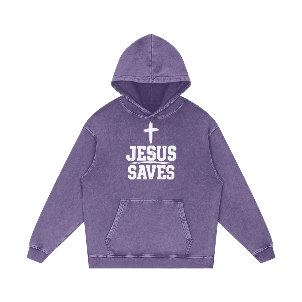 Snow Washed Loose Cotton Hoodie