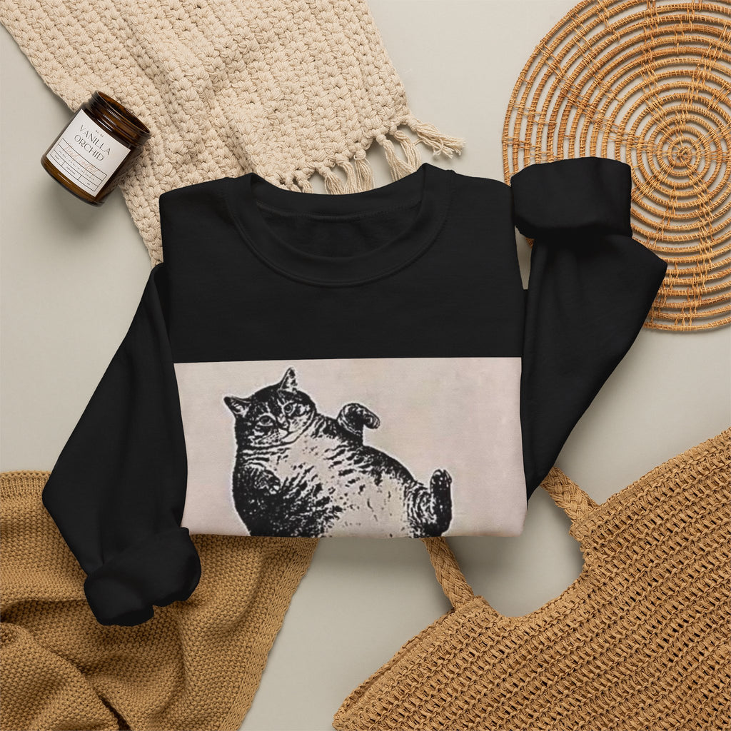 Cat Graphic Sweatshirt — "Mother, I Am But Skin and Bones" Vintage Illustration