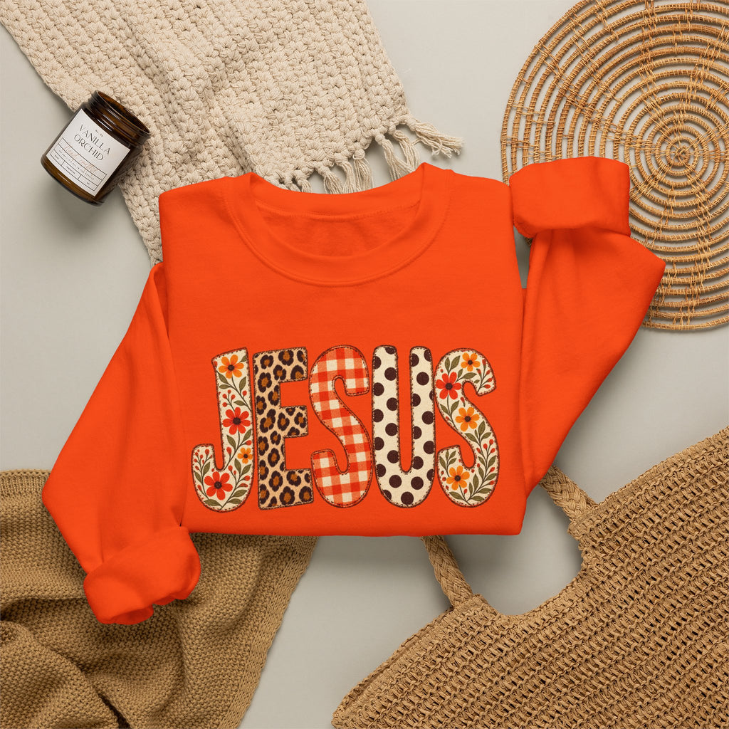 Jesus Floral Patch Sweatshirt — Women's & Men's Christian Crewneck